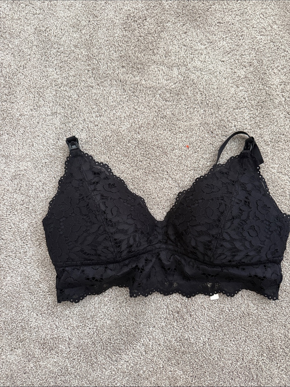 Nursing Wireless Lace Bralette in Black — Elegant Everyday Comfort